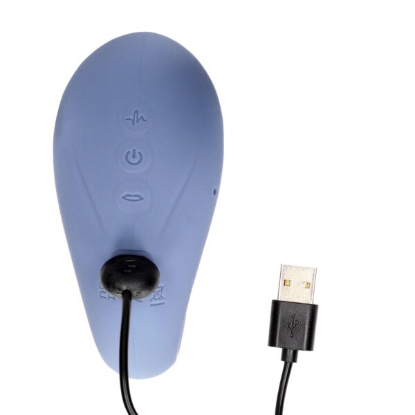 Twitch 3   Rechargeable Vibrator & Suction   Silicone   10 Speed   Blue/Grey - obrazek 5