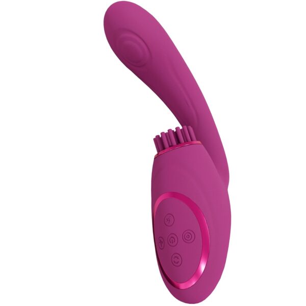 Gen   Rechargeable Triple Action G Spot Vibrator with Pulse Wave  and Vibrating Bristles   Pink - obrazek 5