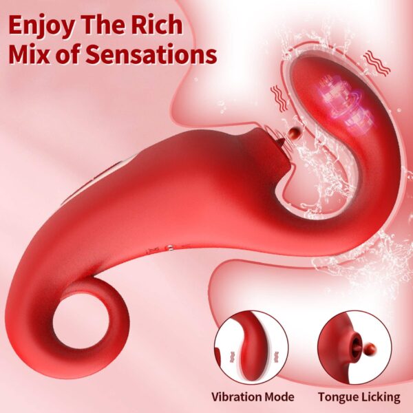 Wibrator Merfi, 10 vibration functions, 10 frequency tongue licking USB - obrazek 5