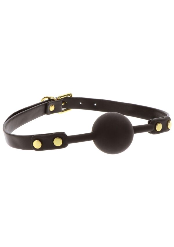 Studded Mouth Gag Black - obrazek 5
