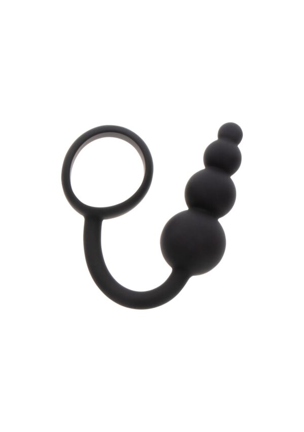Anal Snake Plug & Penis Ring Black - obrazek 5