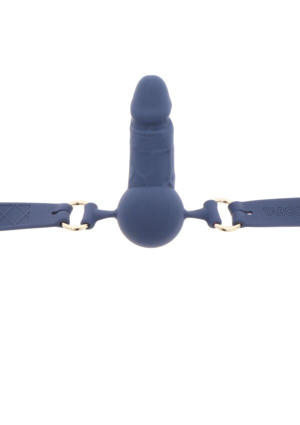 Silicone Penis Ball Gag Blue - obrazek 5