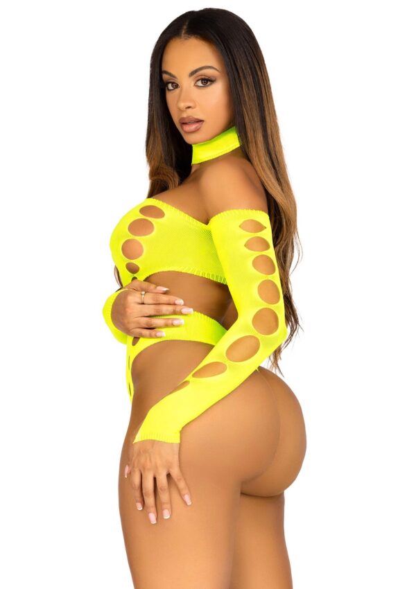 Seamless Thong Back Bodysuit Yellow - obrazek 5