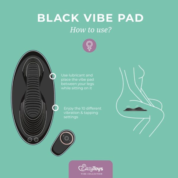 Vibe Pad Double Vibration with Remote Control   Black - obrazek 5