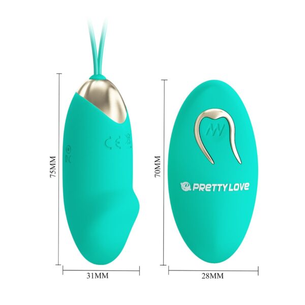 PRETTY LOVE   JULIA Dream chaser 2, Green, Wireless remote control 12 vibration functions - obrazek 4