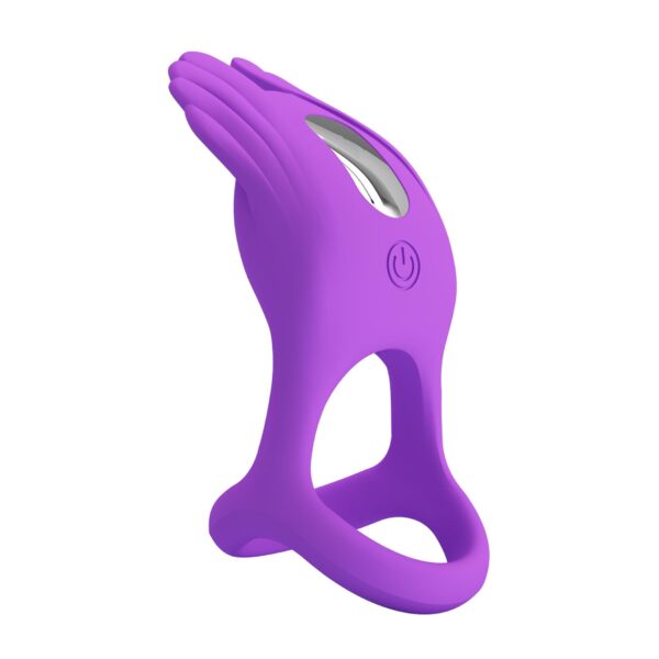 PRETTY LOVE   VIBRANT PENIS RING SILAS Black, 7 vibration functions - obrazek 5
