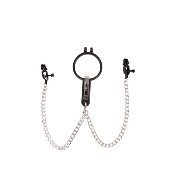 Humiliate Mouth Spreader with Nipple Clamps - obrazek 5