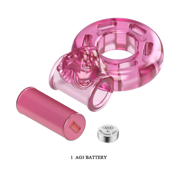 BAILE   Vibrating Cock Ring Bear Pink - obrazek 5
