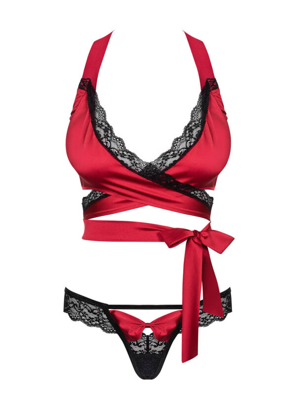 Bielizna Sensuelia komplet 2 częściowy czerwony L/XL - obrazek 5