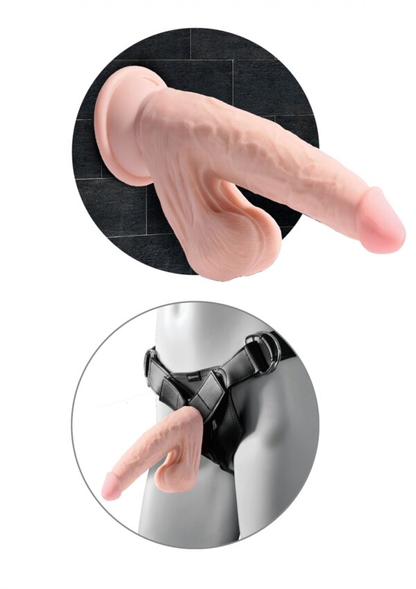 3D Cock Swinging Balls 8 inch Light skin tone - obrazek 6