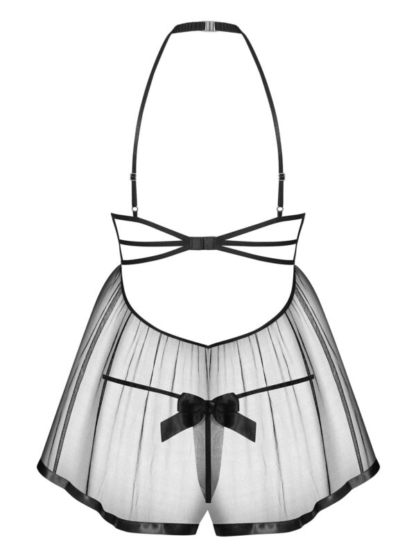 Bielizna Delishya babydoll i stringi czarna  S/M - obrazek 6
