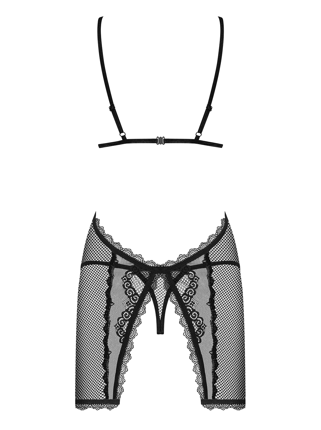 Bielizna Millagro koszulka i stringi czarna L/XL - obrazek 6