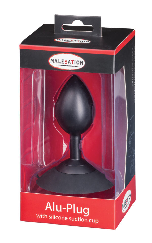 MALESATION Alu Plug with suction cup large, black - obrazek 6