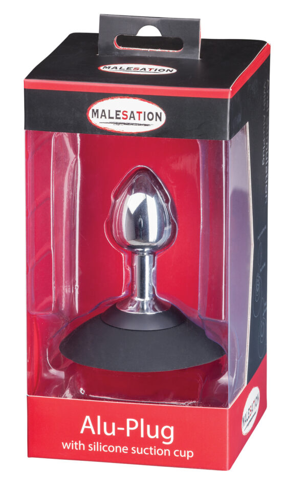 MALESATION Alu Plug with suction cup small, chrome - obrazek 6