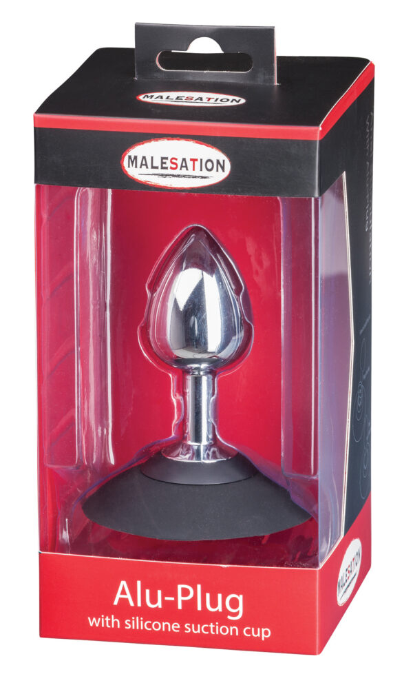 MALESATION Alu Plug with suction cup medium, chrome - obrazek 6