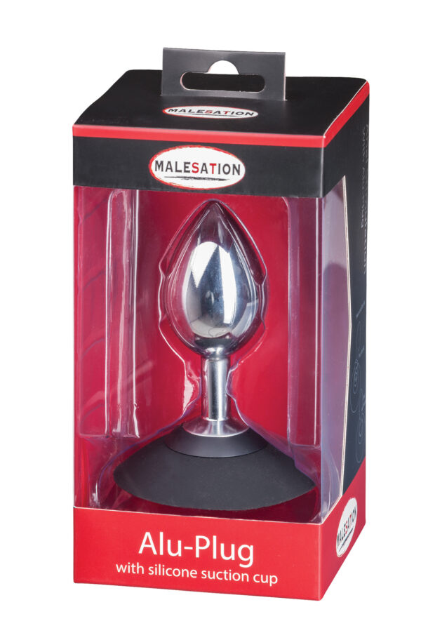 MALESATION Alu Plug with suction cup large, chrome - obrazek 6