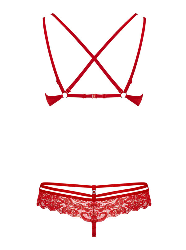 Bielizna 860 SET 3 komplet 2 częściowy czerwony  S/M - obrazek 6