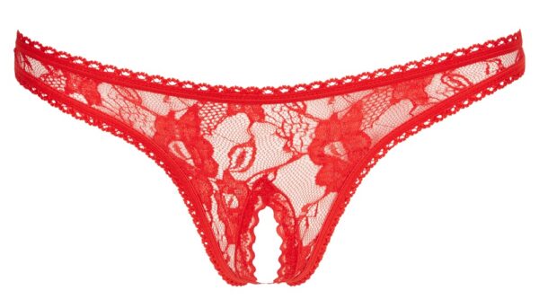 Lace String red S - obrazek 6