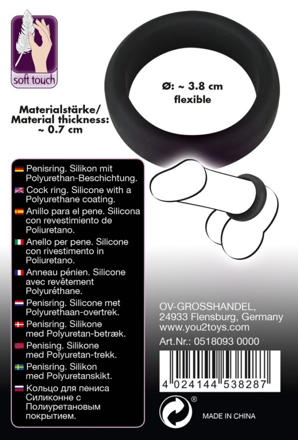 Black Velvets Cock Ring 3.8 cm - obrazek 6