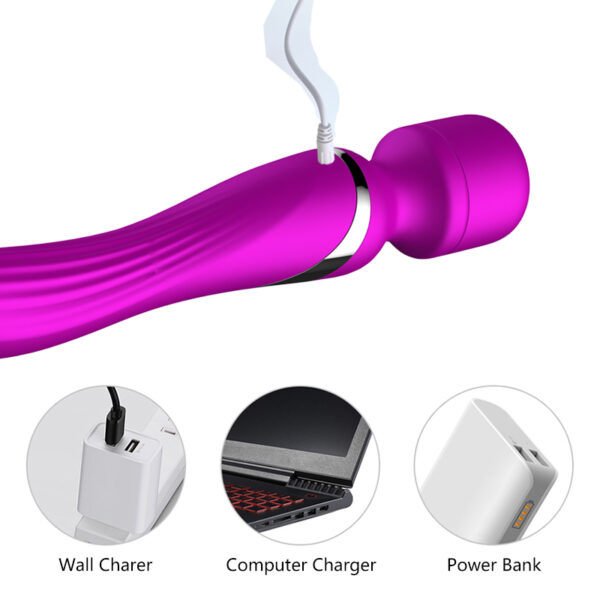 Stymulator Silicone Dual Massager USB 7+7 Function Purple - obrazek 6