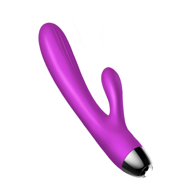 Wibrator Silicone Vibrator and Pulsator Purple USB 7+7 Function / Heating - obrazek 6