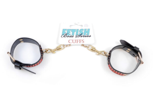 Fetish B   Series Handcuffs with cristals 3 cm Red Line - obrazek 6