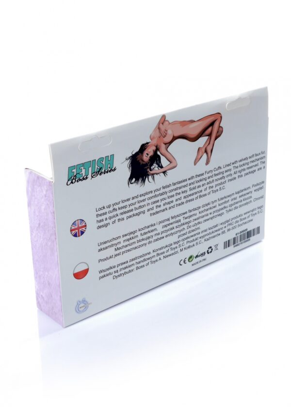 Kajdanki Fetish B   Series  Furry Cuffs Purple - obrazek 6