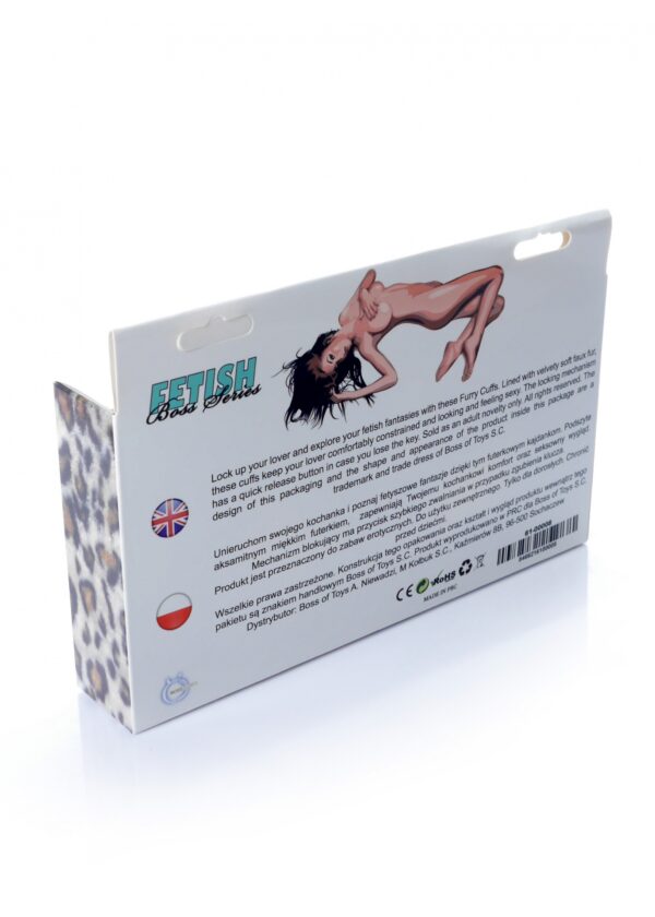 Kajdanki Fetish B   Series  Furry Cuffs Leopard - obrazek 6