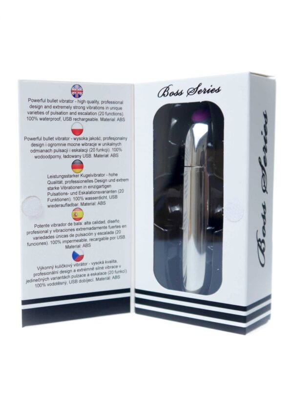 Stymulator Rechargeable Powerful Bullet Vibrator USB 20 Functions   Silver - obrazek 6