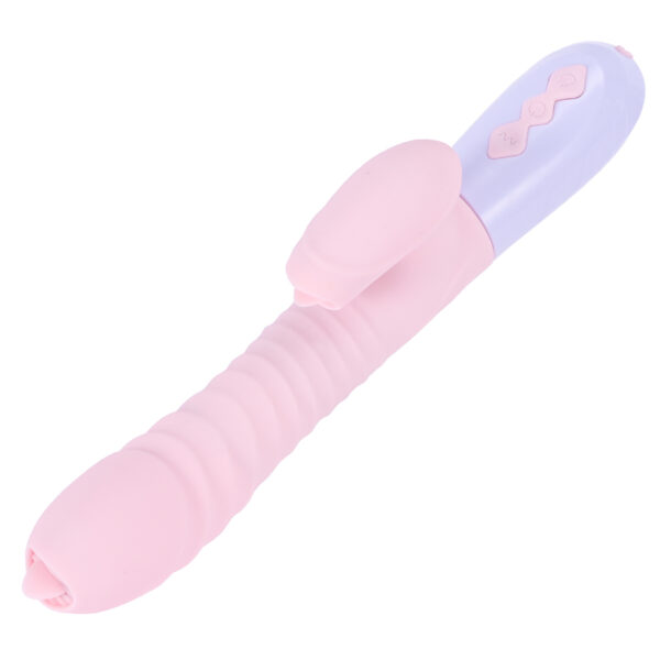Wibrator Silicone Vibrator USB 7 Function and Thrusting Function / Heating, pink - obrazek 6