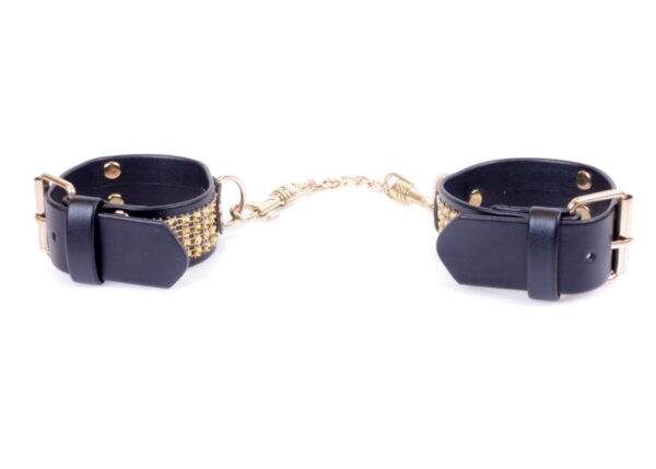 Fetish B   Series Handcuffs with cristals 3 cm Gold - obrazek 6