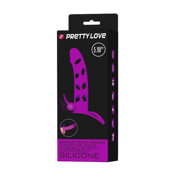 PRETTY LOVE   Vibrating Penis Sleeve with Ball Strap - obrazek 6