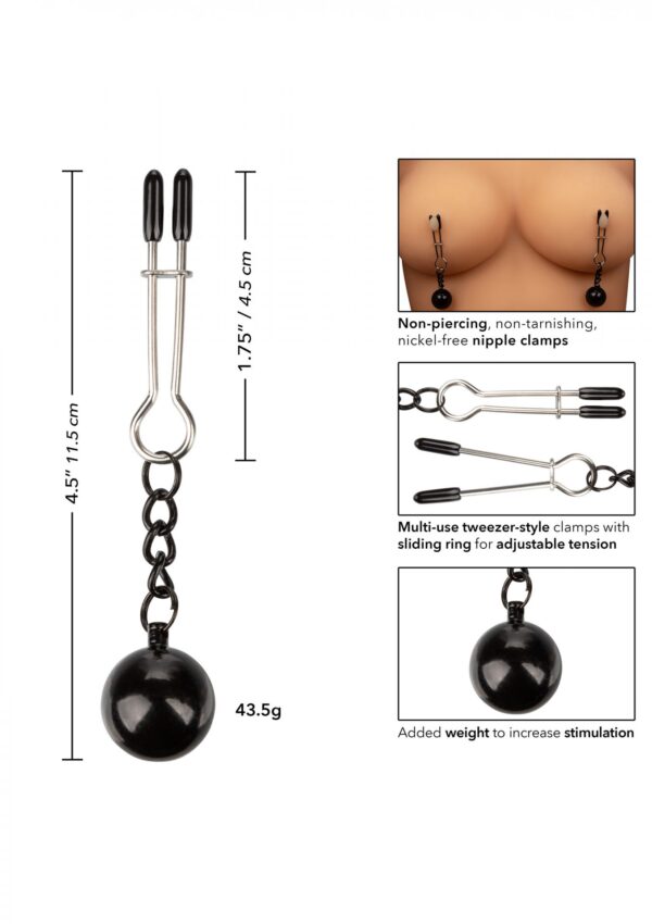 Weighted Tweezer NippleClamps Metal - obrazek 6