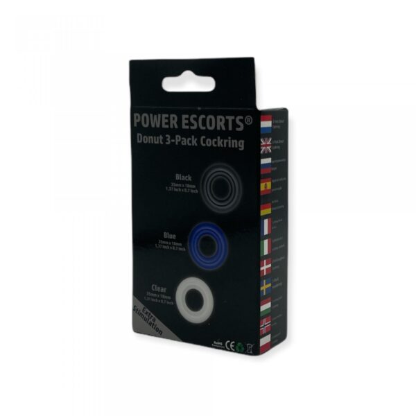 Ring Donut Cockring 3 Pack 3 colors blue/clear/black - obrazek 6