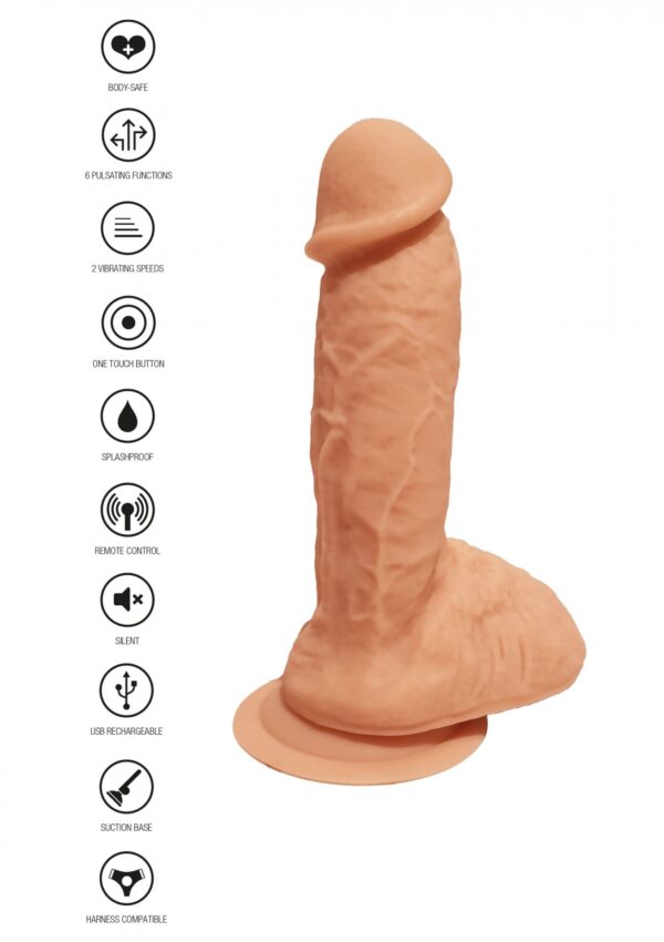 Silicone Vibrating Dildo Light skin tone - obrazek 6