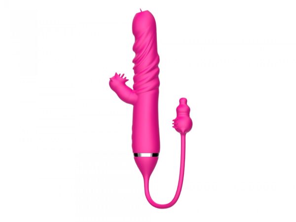 Tongue licking Triple Stimulation Thrusting Vibrator - obrazek 6