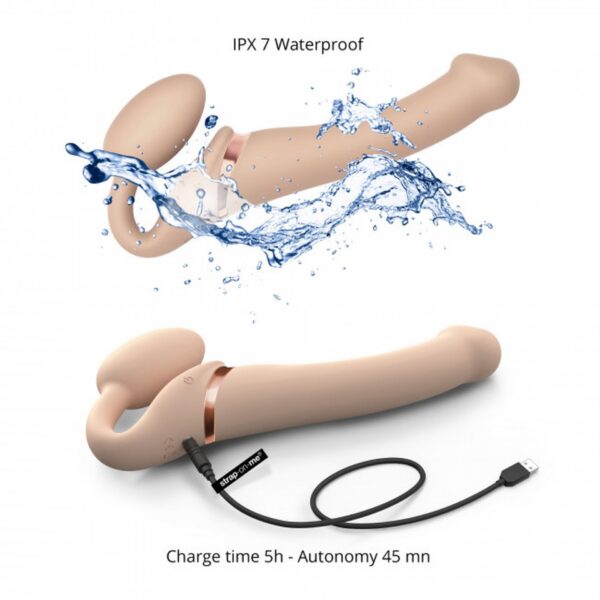 VIBRATING STRAP ON   L   VANILLA - obrazek 6