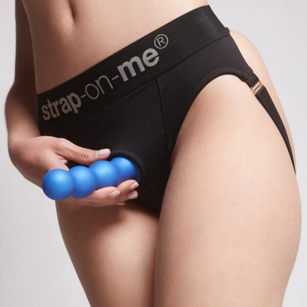 DILDO PLUG BALLS METALLIC BLUE   S - obrazek 6