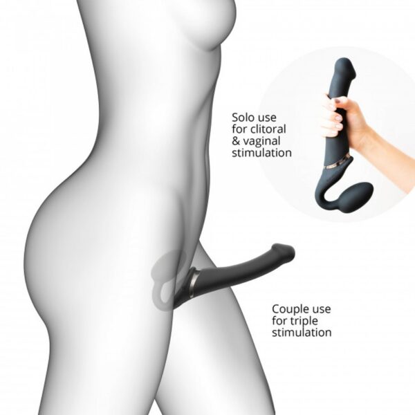 VIBRATING STRAP ON   M   BLACK - obrazek 6