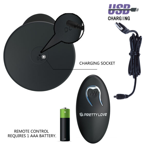 PRETTY LOVE   REMOTE CONTROL VIBRATING PLUG 12 function - obrazek 6