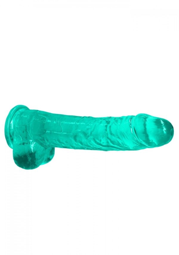 9 / 25 cm Realistic Dildo With Balls   Turquoise - obrazek 6