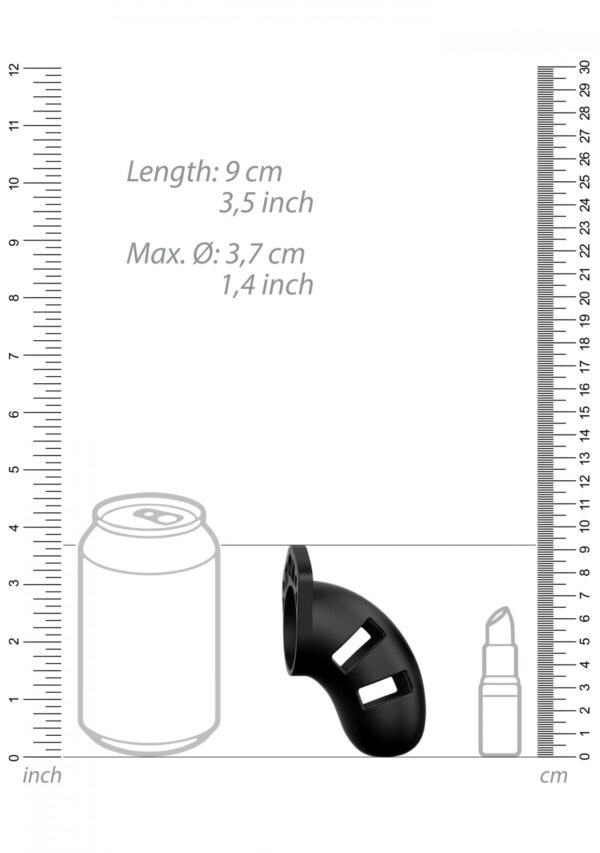 Model 20   Chastity   3.5   Silicone Cock Cage   Black - obrazek 6