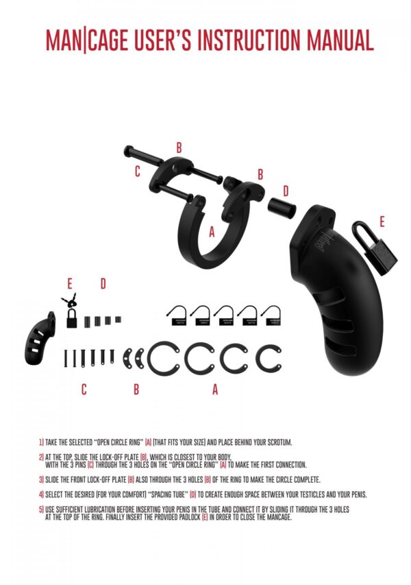 Model 21   Chastity   4.5   Silicone Cock Cage   Black - obrazek 6
