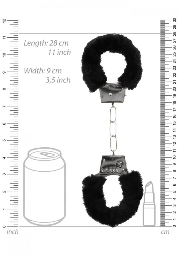 Pleasure Furry Hand Cuffs   With Quick Release Button - obrazek 6