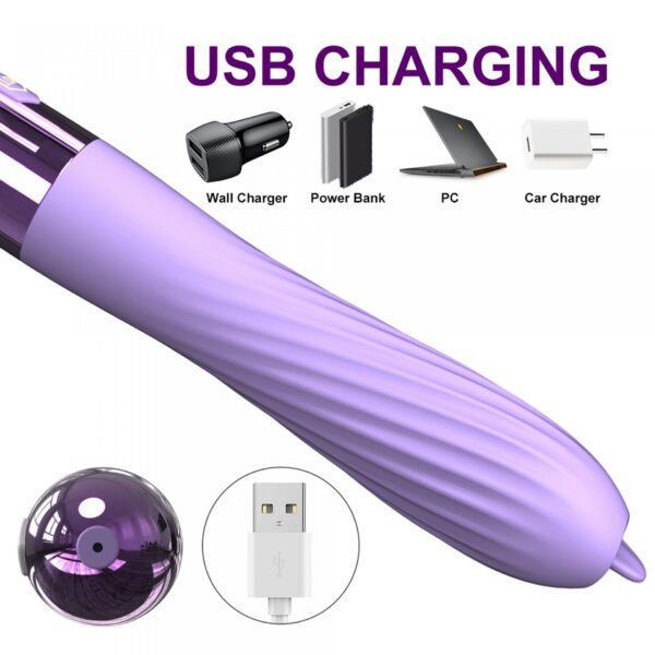Wibrator Silicone Vibrator USB, 10 vibration modes, Heating - obrazek 6