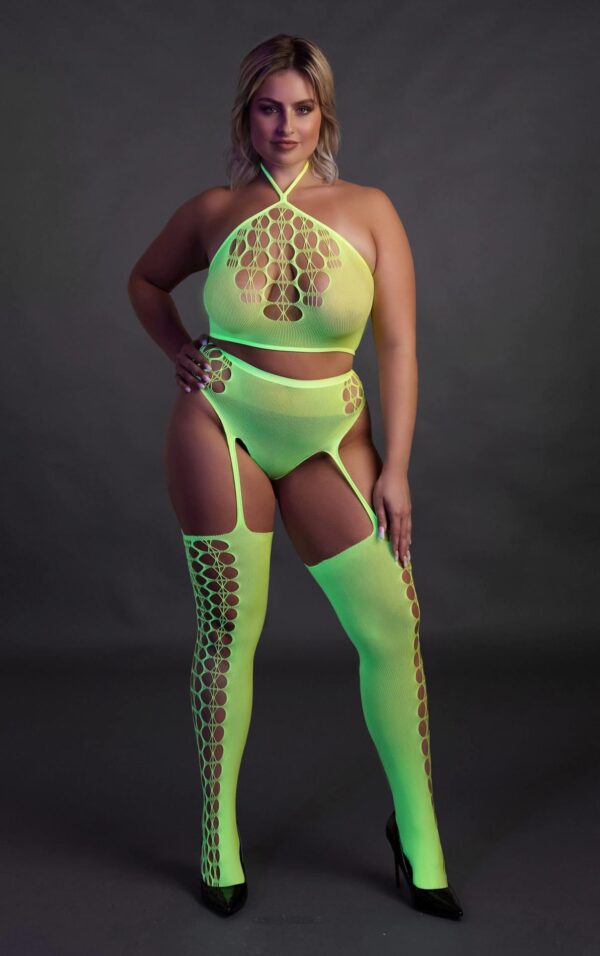 Two Piece with Crop Top and Stockings  XL/XXXXL - obrazek 6