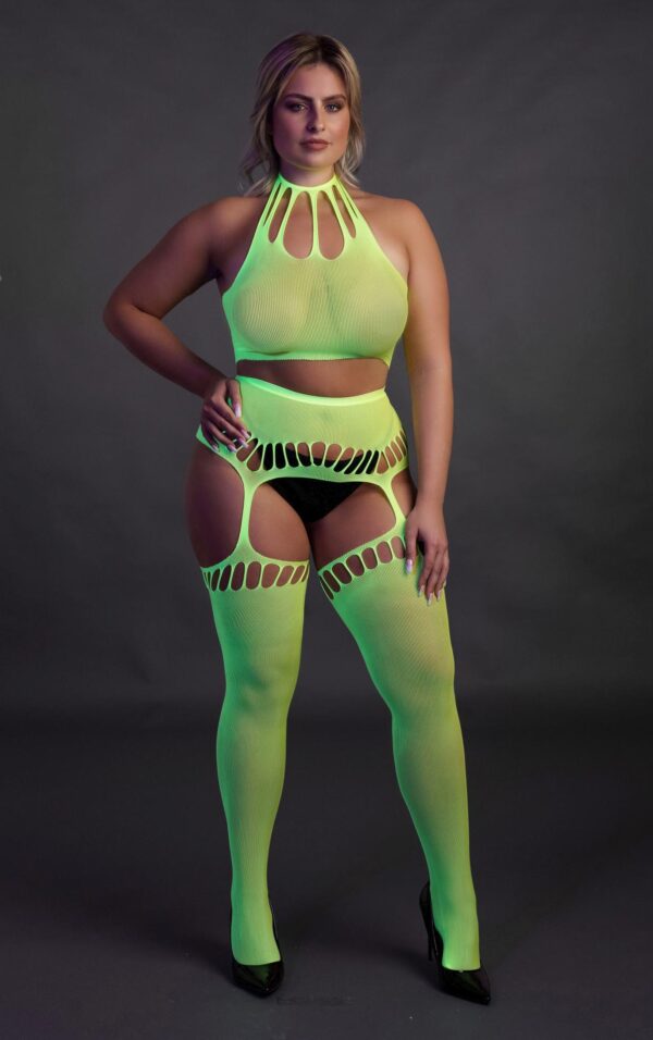 Two Piece with Crop Top and Stockings  XL/XXXXL - obrazek 6