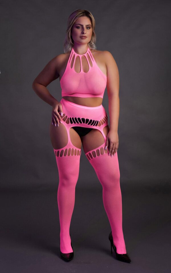 Two Piece with Crop Top and Stockings  XL/XXXXL - obrazek 6