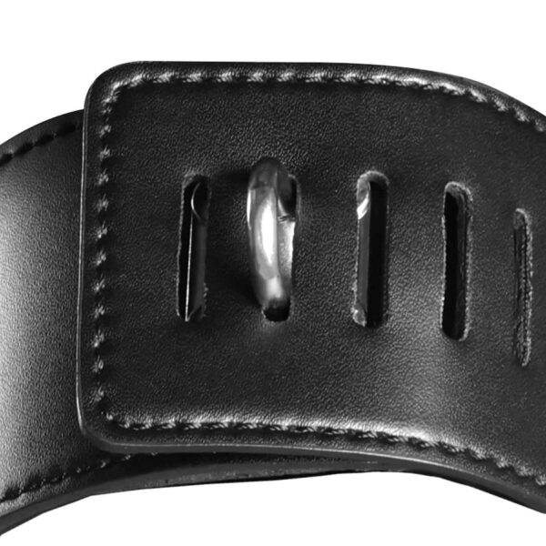 Head Harness with Zip up Mouth and Lock   Black - obrazek 6