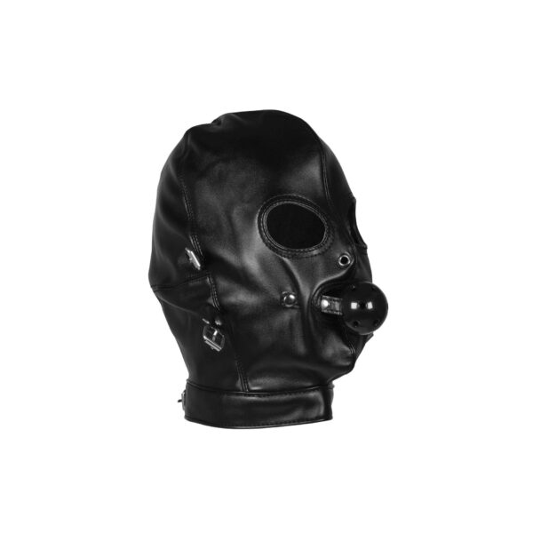 Blindfolded Mask with Breathable Ball Gag   Black - obrazek 6